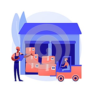 Warehouse logistics abstract concept vector illustration.