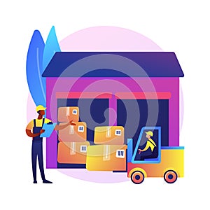 Warehouse logistics abstract concept vector illustration.