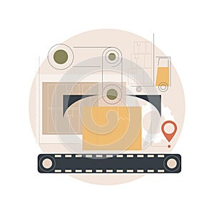 Warehouse logistics abstract concept vector illustration.