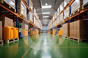 Warehouse in a logistics center, the foundation of storage solutions