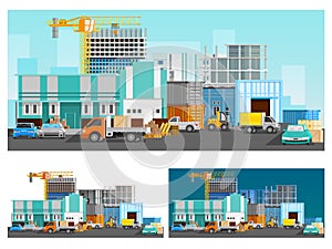 Warehouse And Logistics Compositions Set