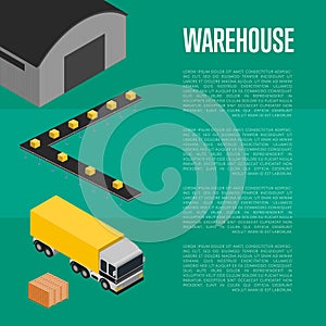 Warehouse logistics and transportation banner