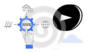Warehouse Management System WMS Concept with Logistics and Technology Elements