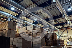 Warehouse with modern ventilation system full parcells