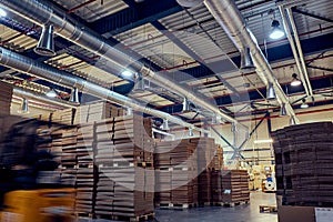 Warehouse with modern ventilation system full parcells