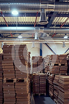 Warehouse with modern ventilation system full parcells