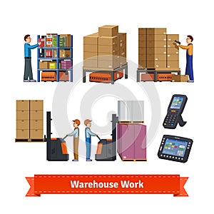 Warehouse operations, workers and robots