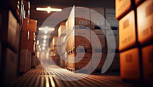 warehouse with packed boxes