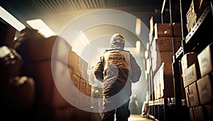 warehouse with packed boxes