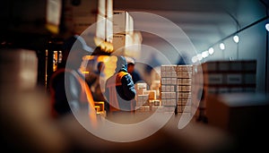 warehouse with packed boxes