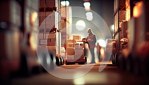 warehouse with packed boxes