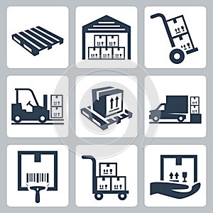 Warehouse related icons set