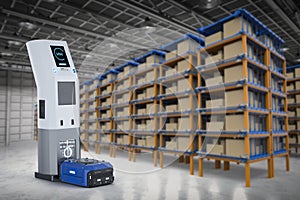 Warehouse robot charge at station