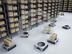 Warehouse robot working