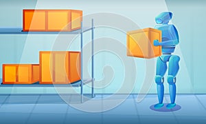 Warehouse robot working at warehouse