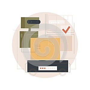 Warehouse robotization abstract concept vector illustration.