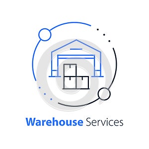 Warehouse services, distribution center, wholesale concept, supply chain