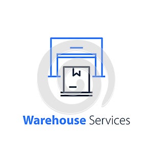 Warehouse services, distribution center, wholesale concept, supply chain