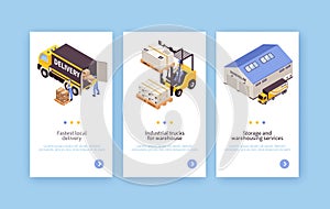 Warehouse Services Isometric Banners