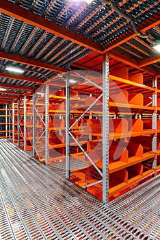 warehouse with shelves of pallet rack system storage