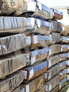 Warehouse for shipping, handling and storage of sheet metal