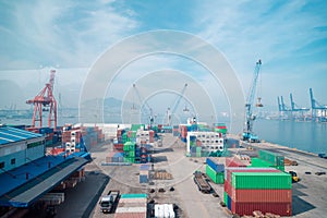 Warehouse and shipping port logistic in busan, south korea