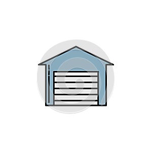 warehouse. Signs and symbols can be used for web, logo, mobile app, UI, UX