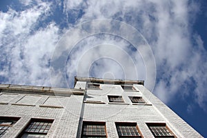 Warehouse and sky