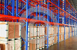 Warehouse Space. Tall Shelf Storage Warehouse. Package Boxes Supplies. Supply Chain