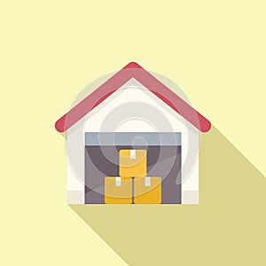 Warehouse stack icon flat vector. Return box
