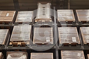 Warehouse with stocked shelves