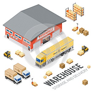 Warehouse Storage and Delivery Isometric