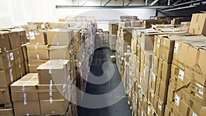 Warehouse. store storehouse hall cartons stock business