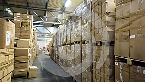 Warehouse. store. storehouse. hall cartons stock business