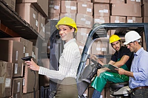 Warehouse team working during busy period