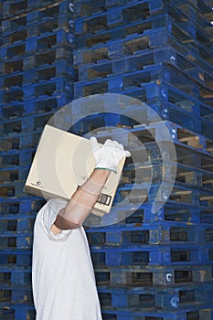 Warehouse Worker Carrying Box