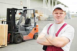 Warehouse worker in front