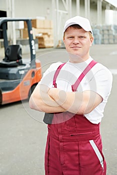 Warehouse worker in front
