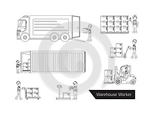 Warehouse worker outline