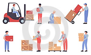 Warehouse workers doing job set isolated