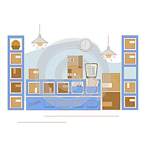 Warehouses. Storage of parcels. safekeeping of boxes and containers