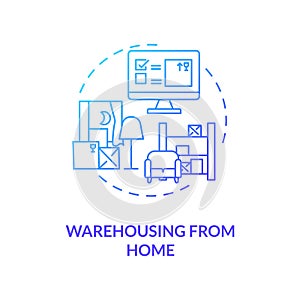 Warehousing from home concept icon