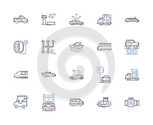 Warehousing line icons collection. Storage, Inventory, Logistics, Distribution, Transportation, Receiving, Fulfillment