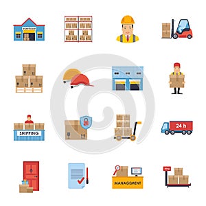 Warehousing and Logistic and Delivery icons vector set.