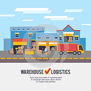 Warehousing and Logistic and Delivery vector illustration