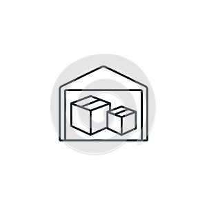 Warehousing outline icon. Monochrome simple sign from logistics collection. Warehousing icon for logo, templates, web