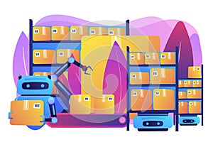 Warehousing robotization concept vector illustration