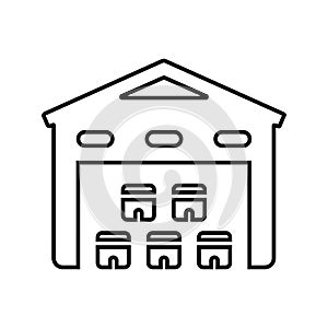 Warehousing, stock, storage line icon. Outline vector