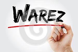 Warez text with marker