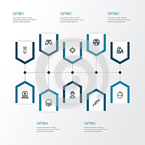 Warfare Outline Icons Set. Collection Of Bombshell, Cutter, Fugitive And Other Elements. Also Includes Symbols Such As